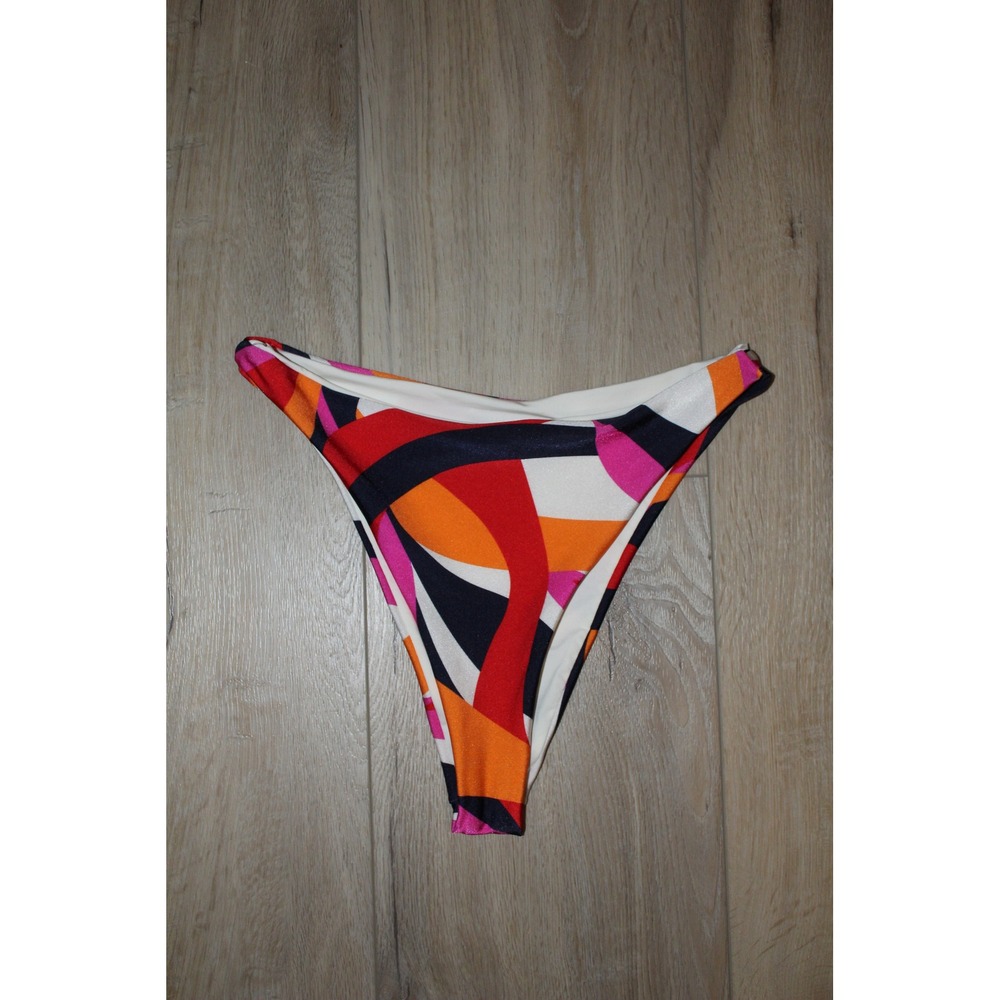 ONEONE Women's Multicolor Abstract Geometric High Cut Bikini Bottom‎ Size L